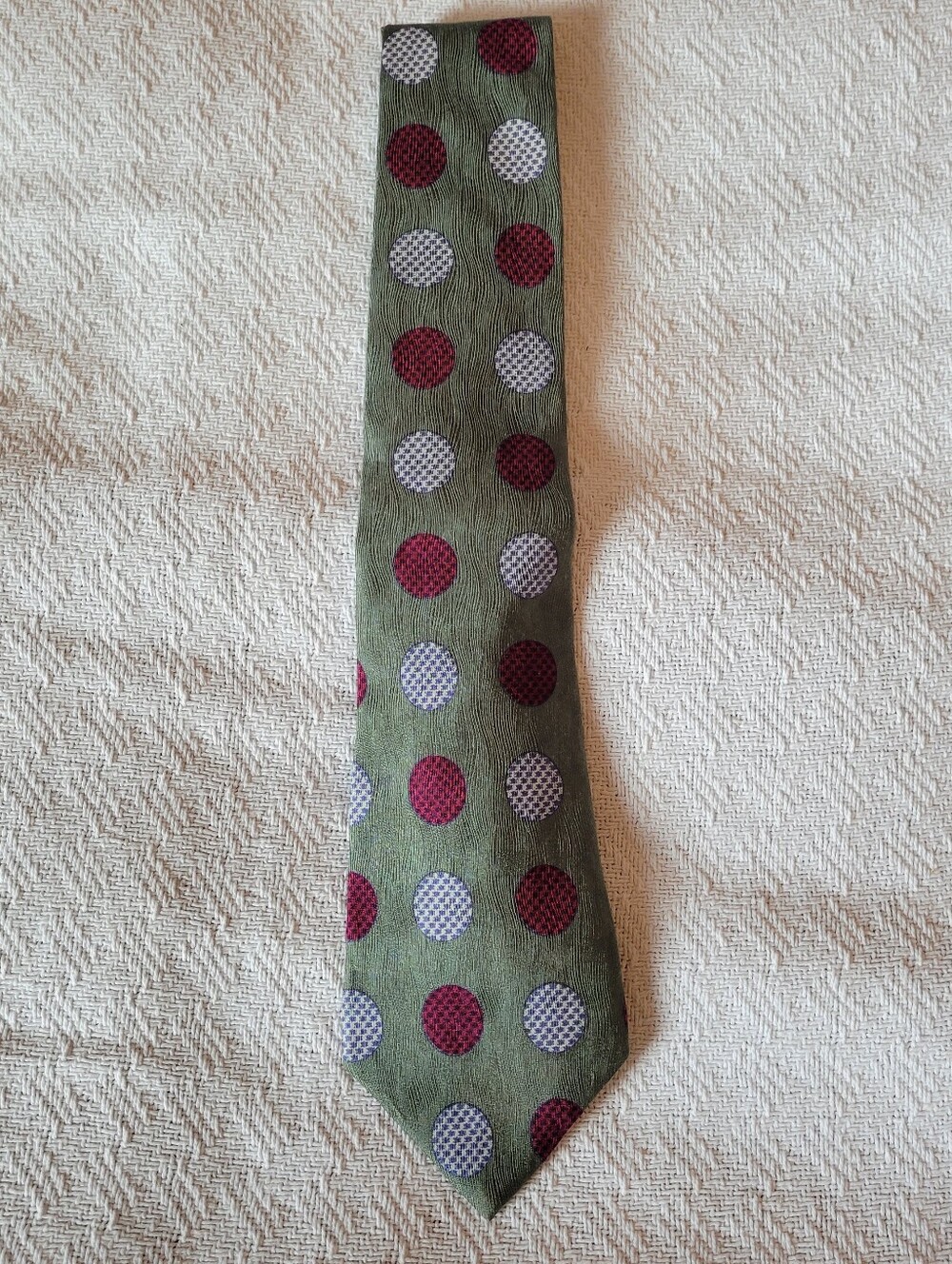 Dior Olive Green Silk With Polka Dots